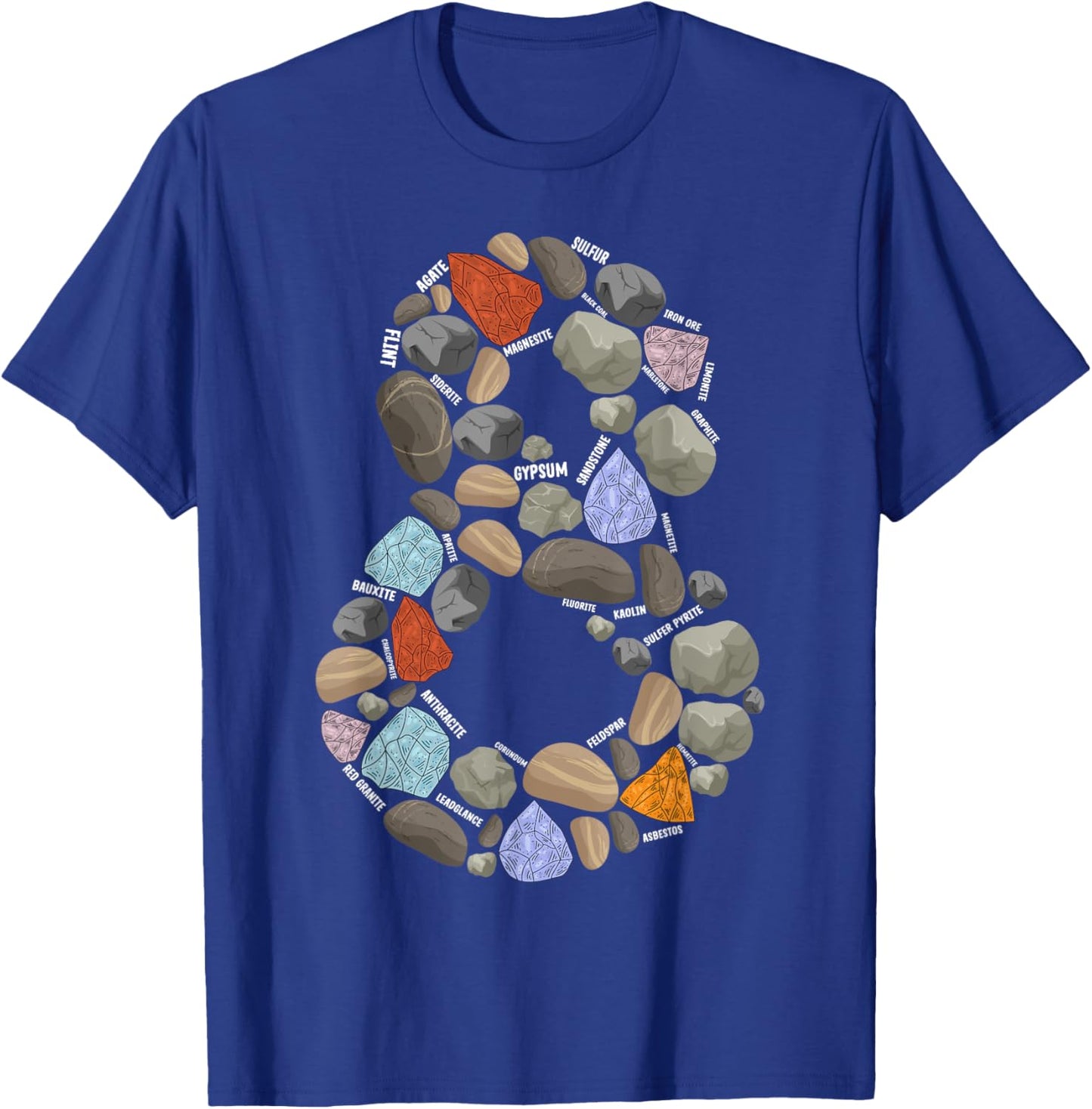 Geology Rocks 8 Years Old 8th Birthday Rock Collecting T-Shirt - T-Shirt | Royal
