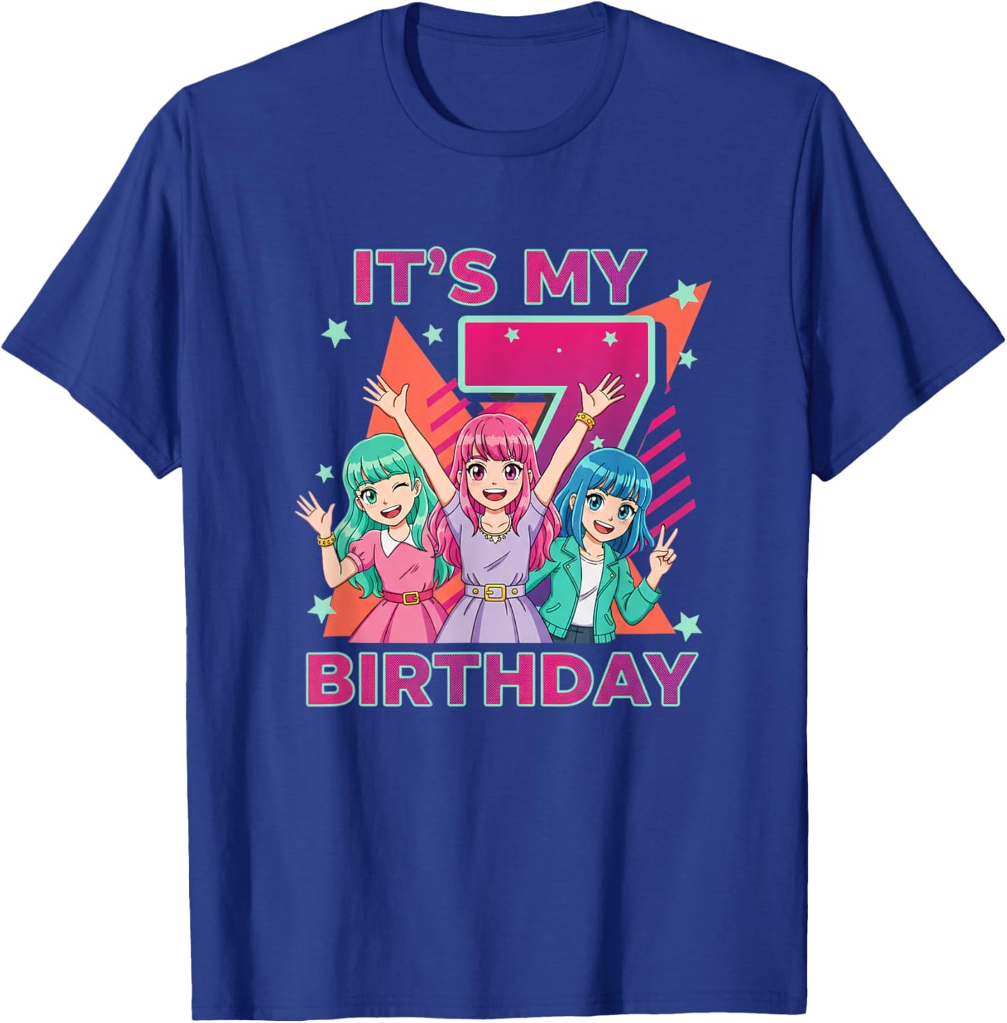 It's My 7 Birthday K Pop Girls Anime 7TH Birthday T-Shirt - T-Shirt | Royal