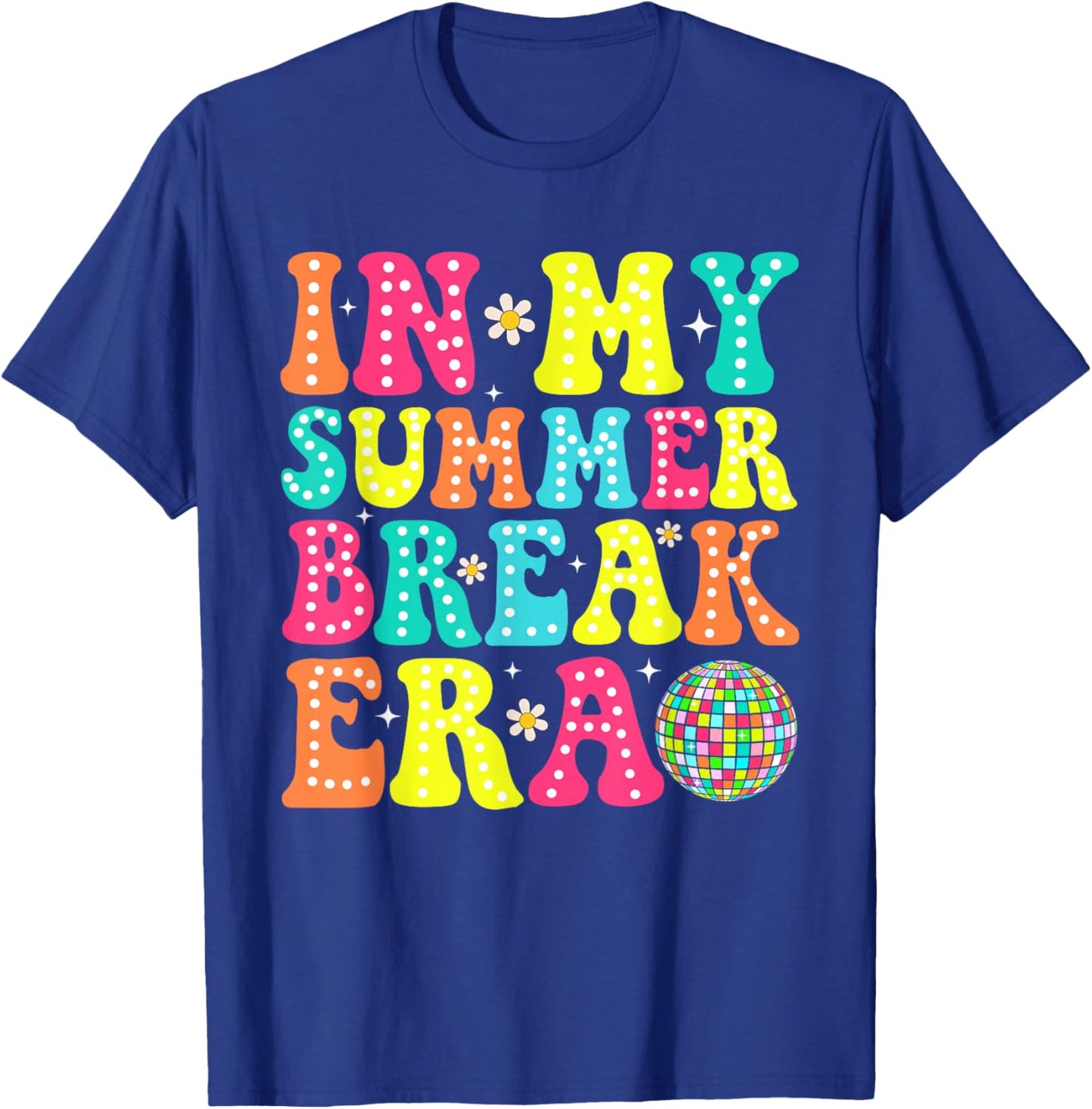 in My Summer Break Era Retro School's Out for Summer Teacher T-Shirt - T-Shirt | Royal
