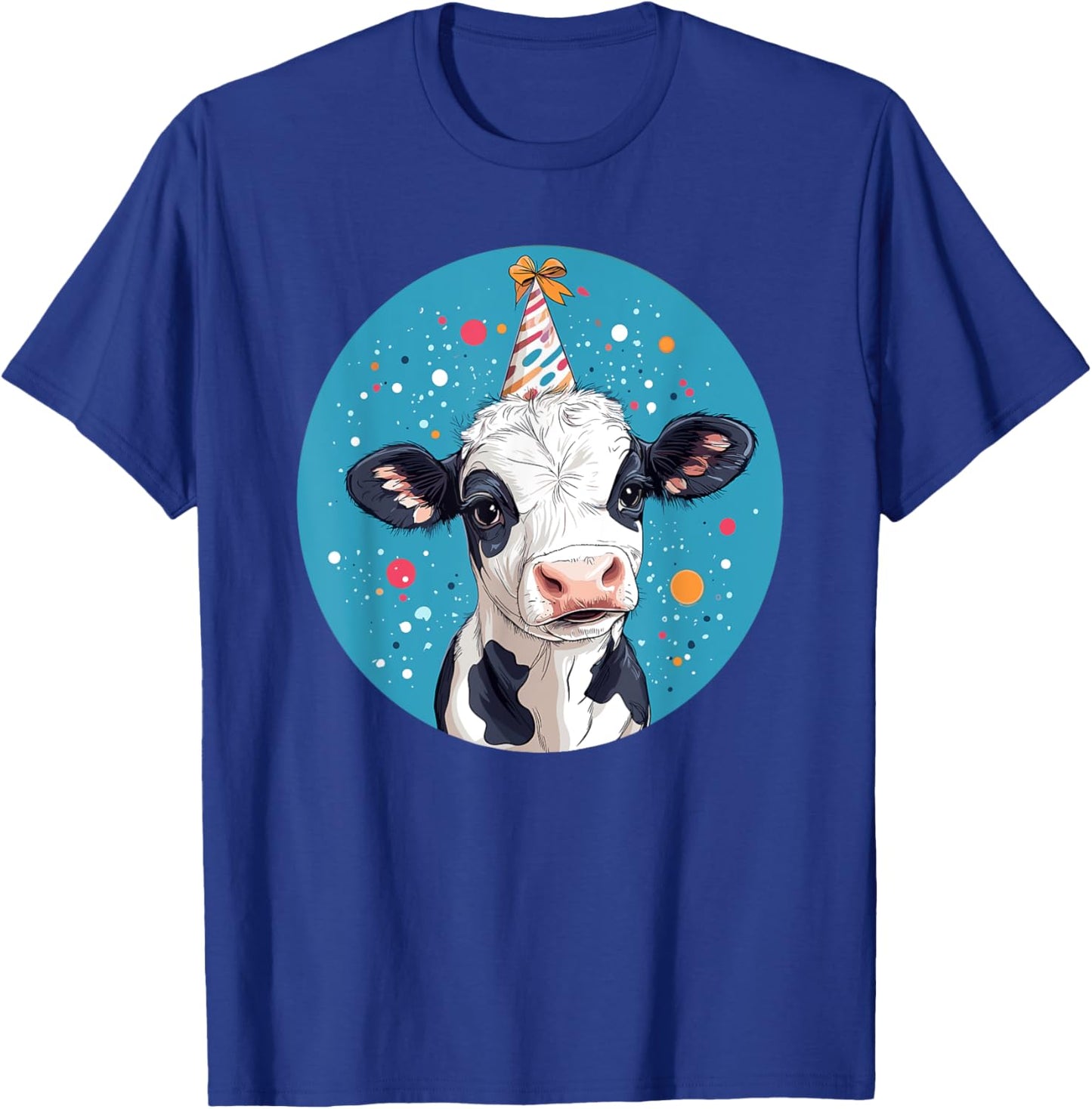 Party Hat Adorable Cow Birthday Bash T-Shirt - T-Shirt | Royal
