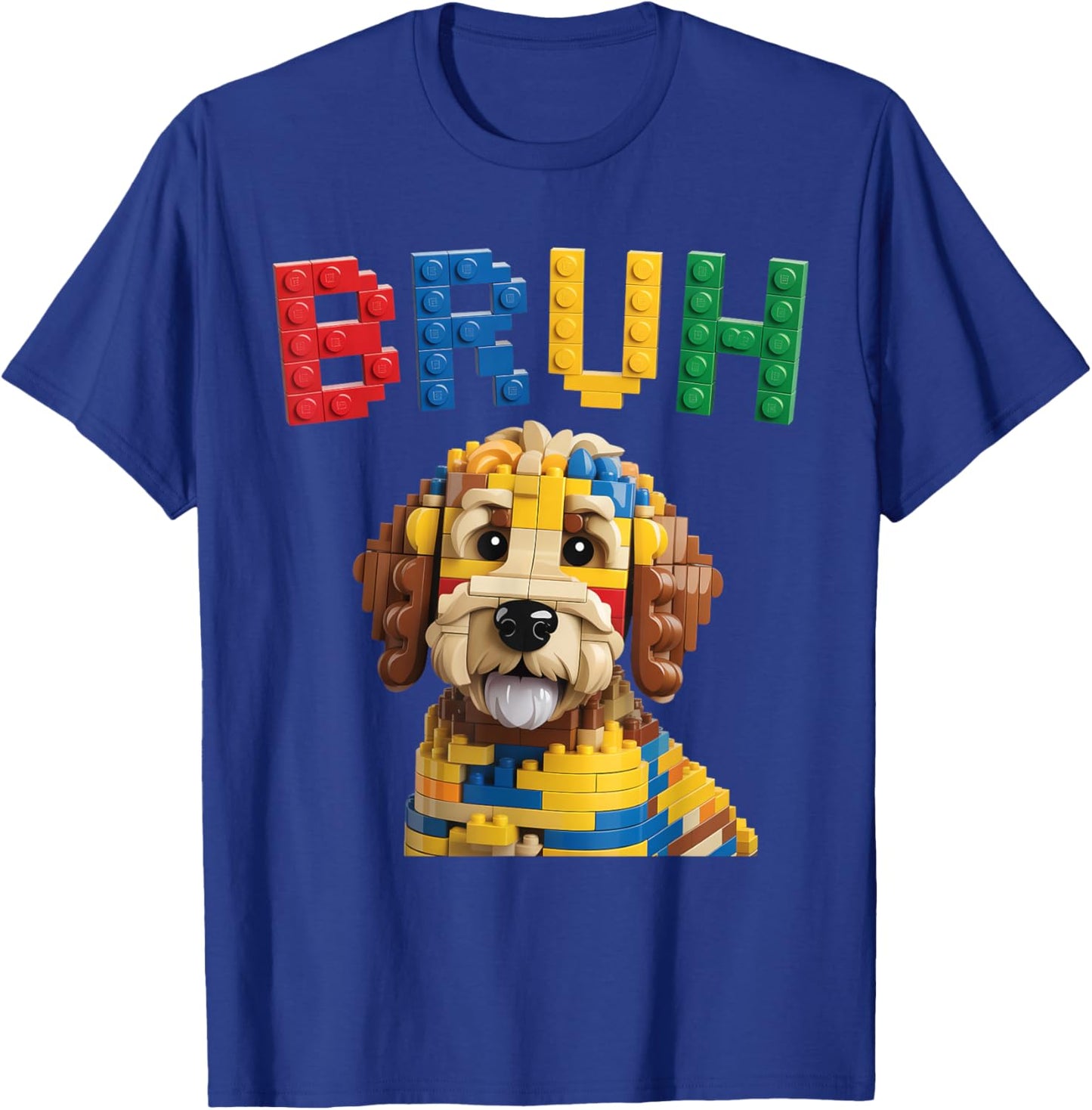 Building Blocks Brick Builder Goldendoodle Dog Goldendoodle T-Shirt - T-Shirt | Royal