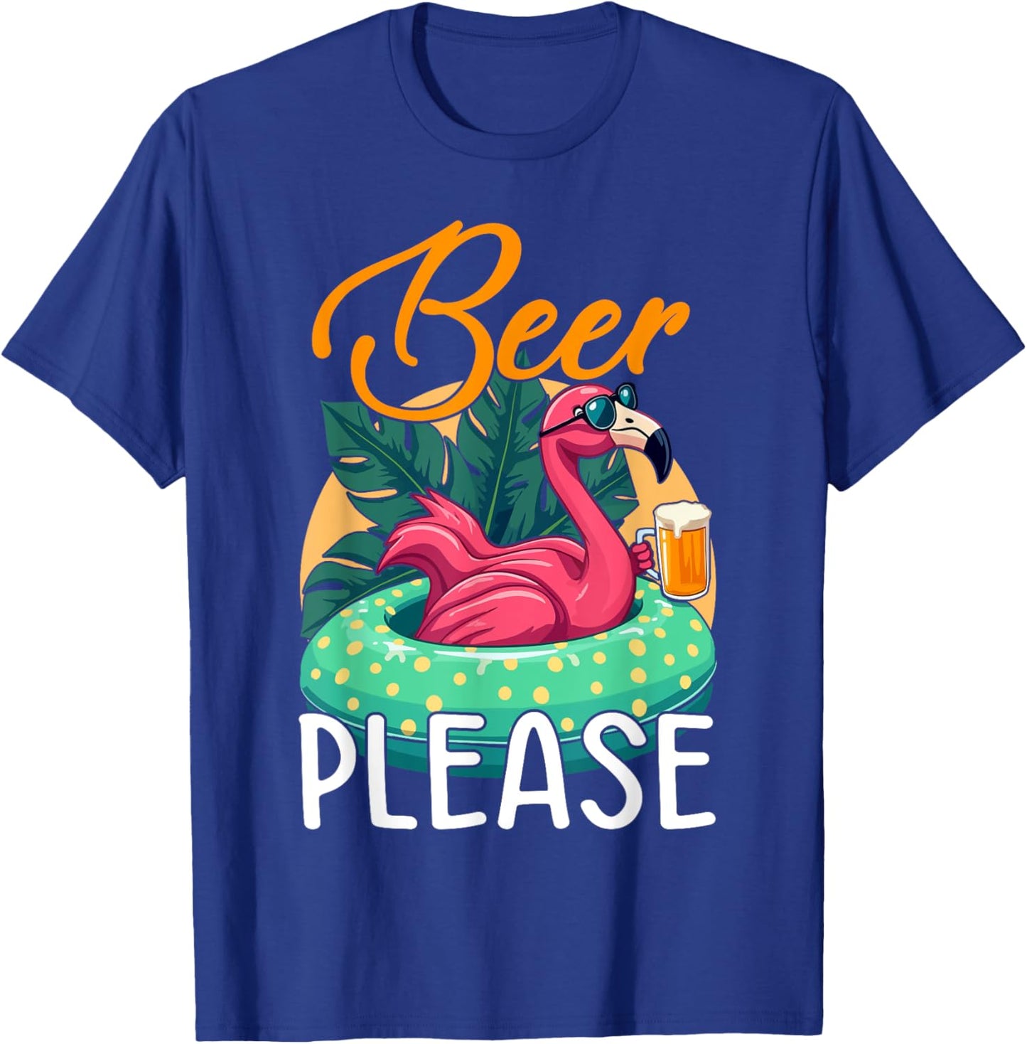 Party Flamingo Beer please Funny Flamingo Party T-Shirt - T-Shirt | Royal