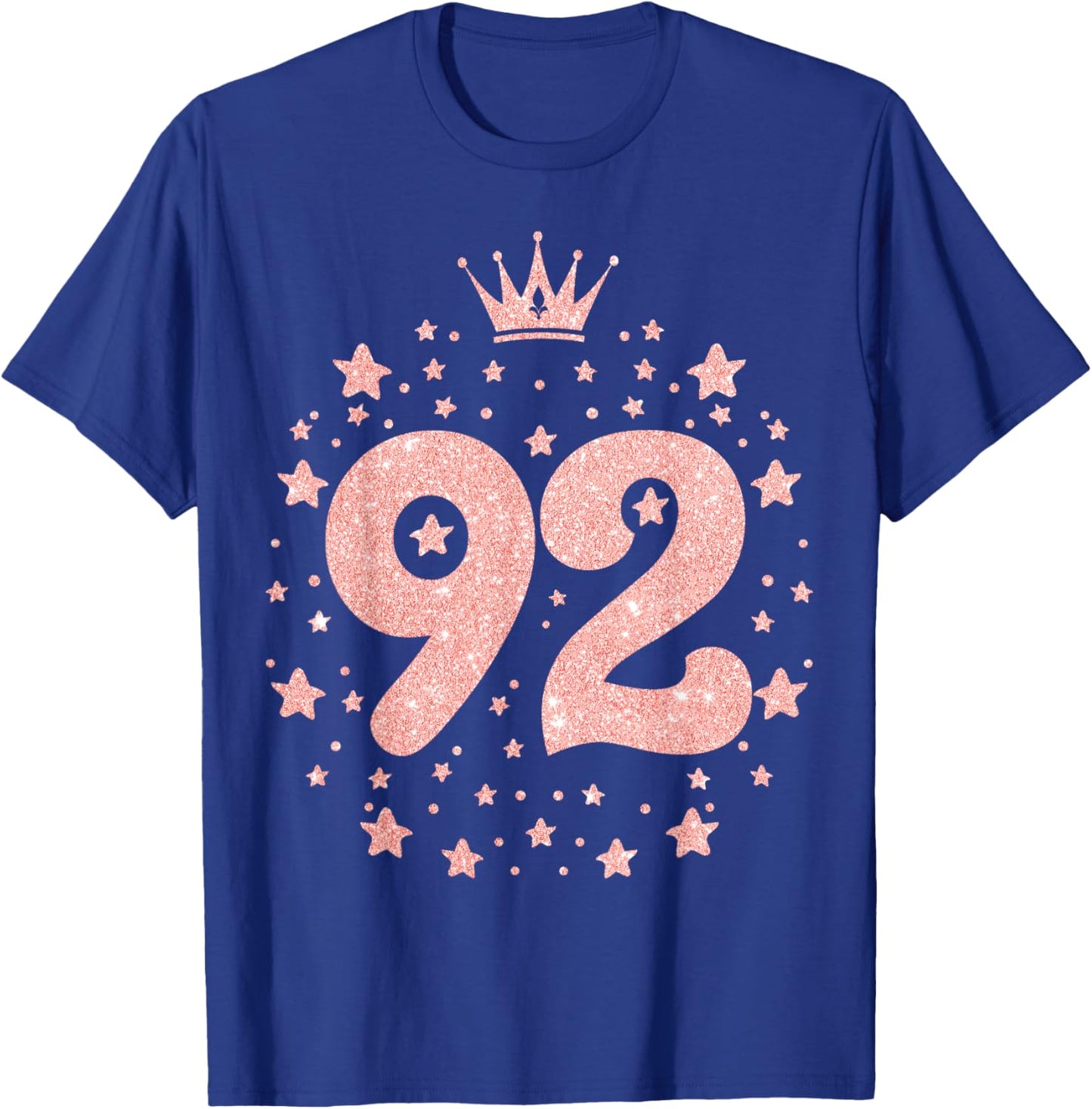 92 Pink Crown 92 Years Old Happy 92nd Birthday Girl Women T-Shirt - T-Shirt | Royal