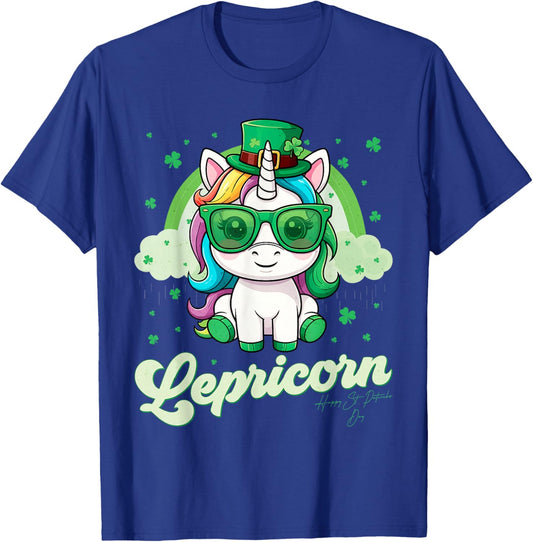 Funny Lepricorn Unicorn Happy St Patricks Day Women Girls T-Shirt - T-Shirt | Royal