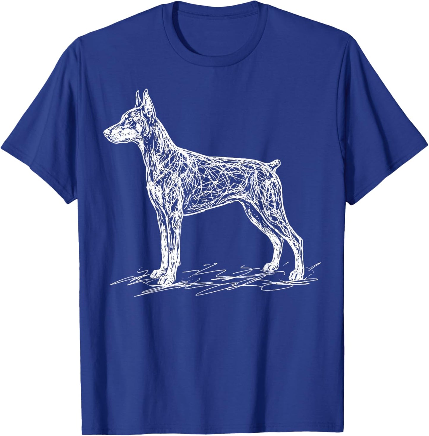 Doberman Line Art T-Shirt - T-Shirt | Royal