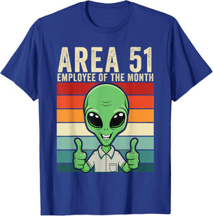 Area 51 Employee of The Month, Funny Alien, Funny Area 51 T-Shirt - T-Shirt | Royal