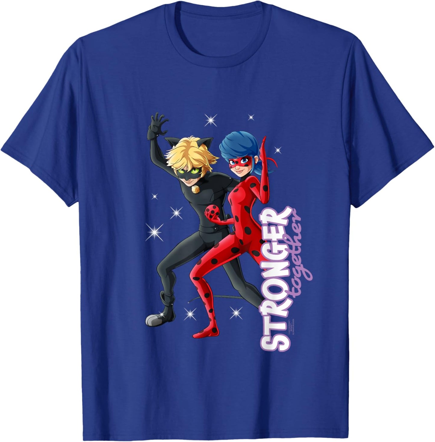 Ladybug Cat Noir Character Together Stronger , black, S T-Shirt - T-Shirt | Royal