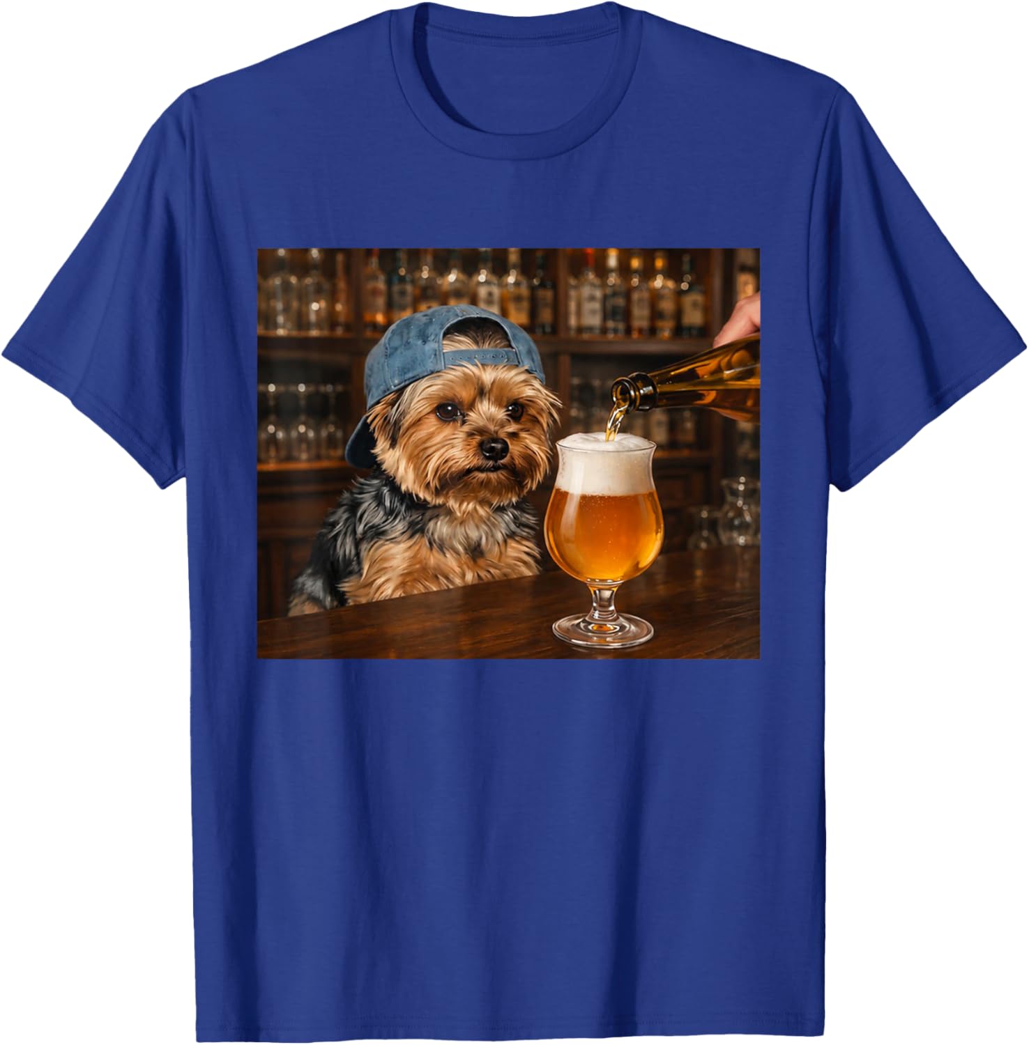 Yorkie Drinking Beer Funny Dog Meme T-Shirt - T-Shirt | Royal