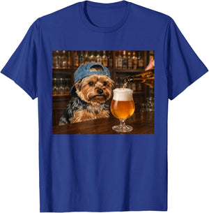 Yorkie Drinking Beer Funny Dog Meme T-Shirt - T-Shirt | Royal