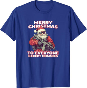 Merry Christmas Tactical Santa Claus Funny Holiday Wear T-Shirt - T-Shirt | Royal