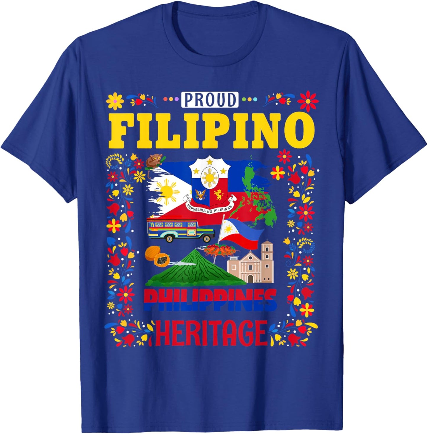 Filipino Heritage Flag Outfit Idea for Kids Philippines Flag T-Shirt - T-Shirt | Royal