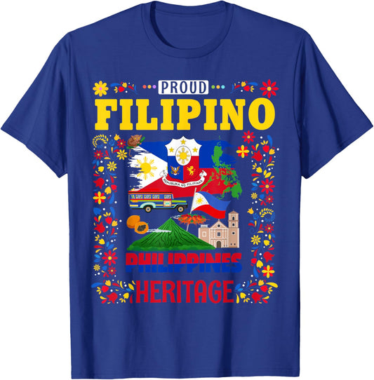 Filipino Heritage Flag Outfit Idea for Kids Philippines Flag T-Shirt - T-Shirt | Royal