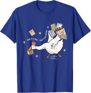 Last Day of School Funny Silly Goose Teacher Made It to May T-Shirt - T-Shirt | Royal