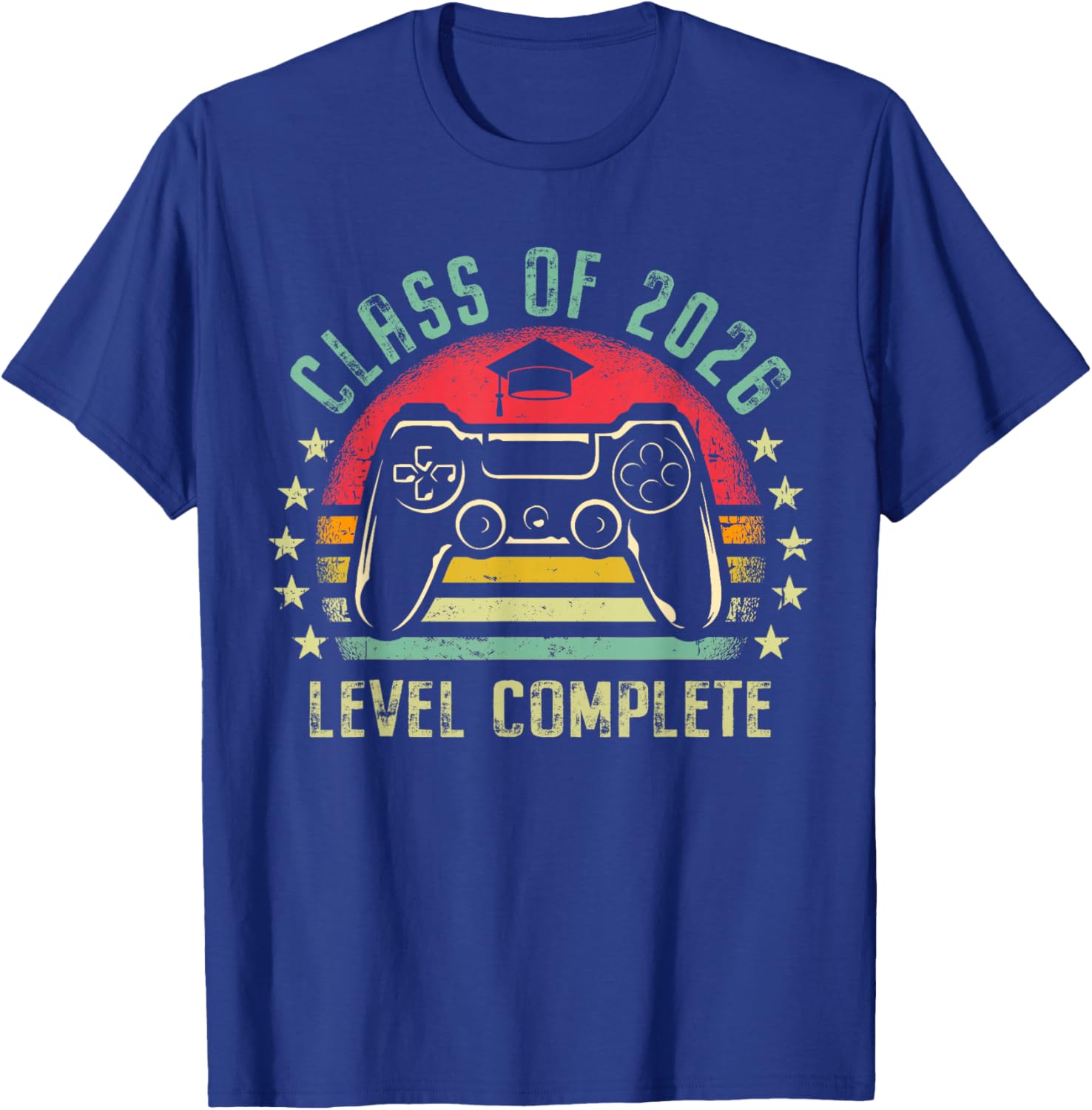 Class of 2026 Level Complete Video Gamer Senior Graduation T-Shirt - T-Shirt | Royal