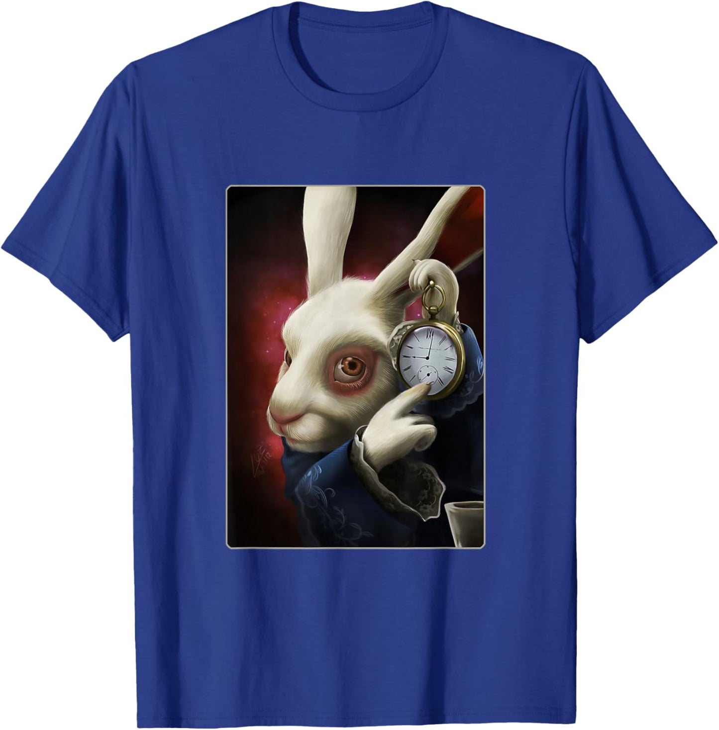 White Rabbit Pointing at a Clock Meme T-Shirt - T-Shirt | Royal