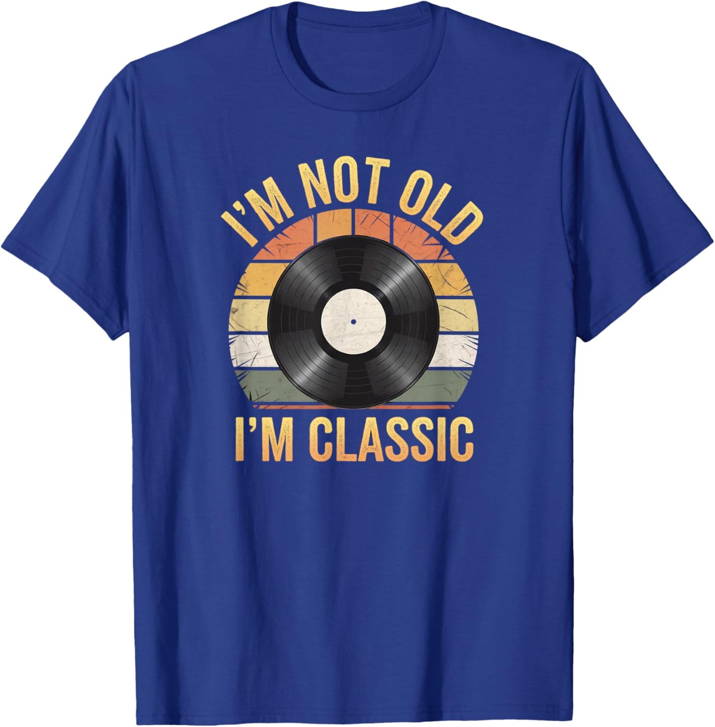 Funny I'M NOT OLD CLASSIC My Vinyl Record Collection Retired T-Shirt - T-Shirt | Royal