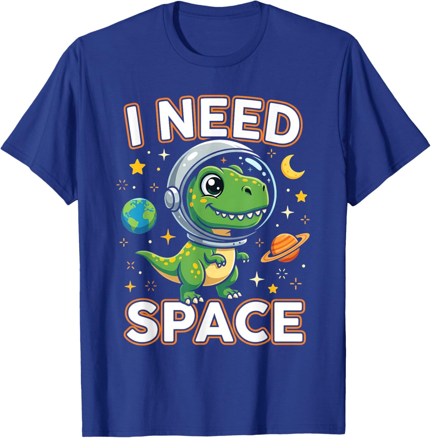 I Need Space Cute Dino Astronaut T-Shirt - T-Shirt | Royal