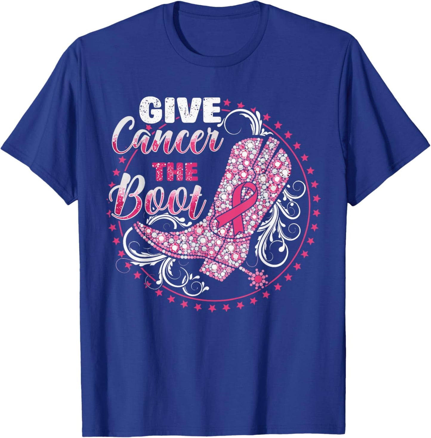 Breast Cancer Shirts , Cowgirl Boots On The Ground T-Shirt - T-Shirt | Royal