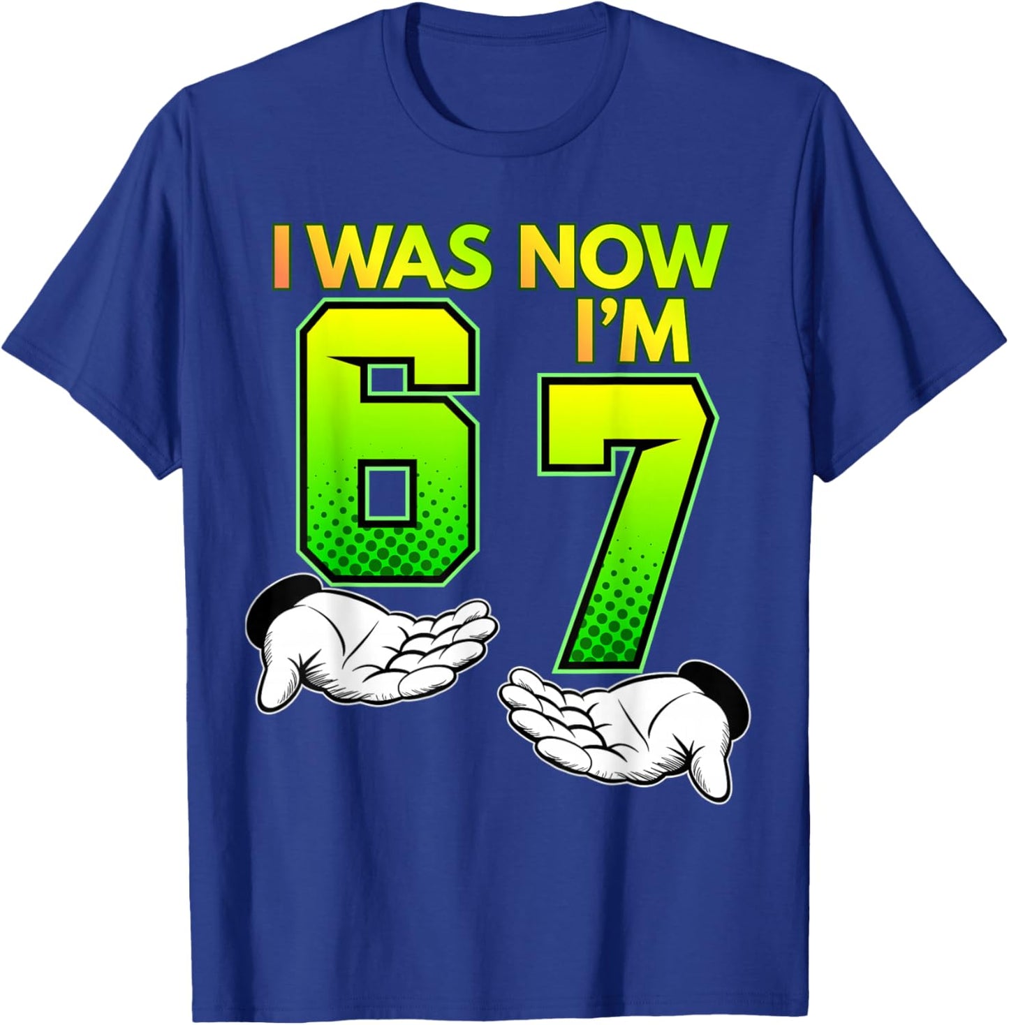 I Was 6, Now I Am 7, Children's , 67, Birthday T-Shirt - T-Shirt | Royal
