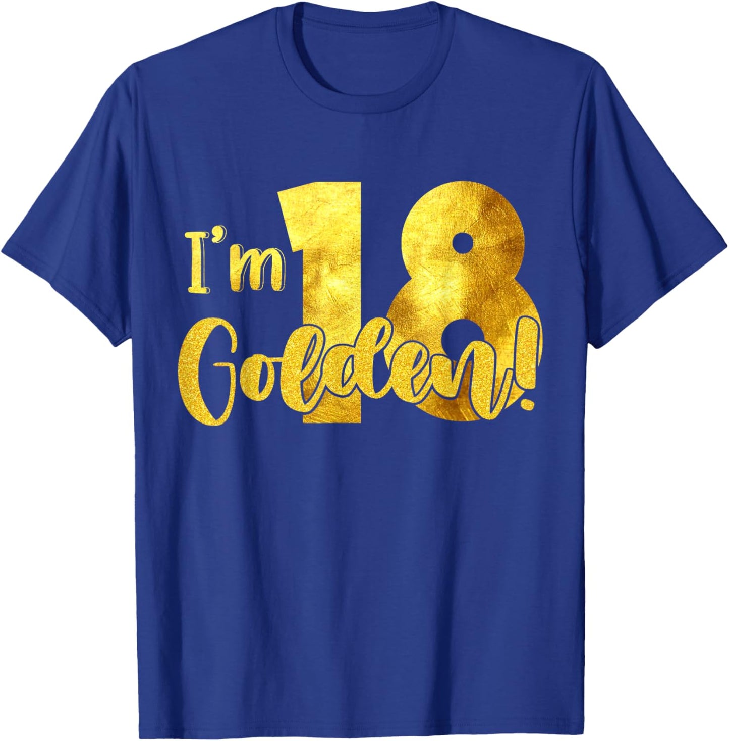 I'm 18th Golden Birthday 18 Year Old Bday Kids Groovy T-Shirt - T-Shirt | Royal