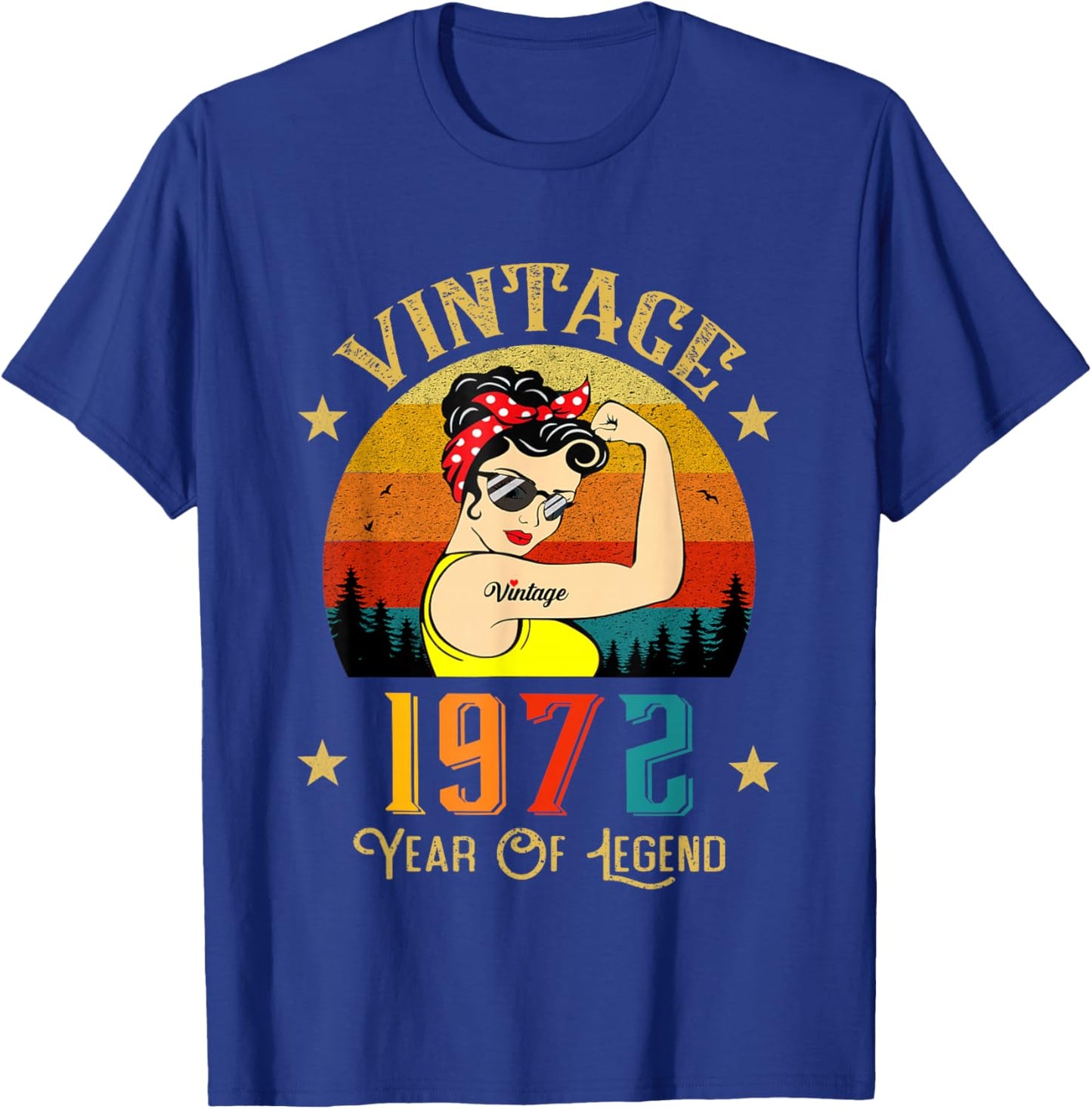 Vintage 1972 Anniversaire Femmes 54 Ans Drôle Vintage 1972 T-Shirt - T-Shirt | Royal