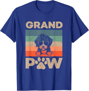 Retro Grand Paw Aussiedoodle Dog Grandpaw Grandpa Christmas Men Women Kids T-Shirt - T-Shirt | Royal