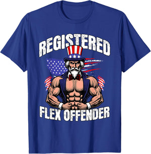 Registered Flex Offender Ironic Bodybuilder Meme Sigma T-Shirt - T-Shirt | Royal