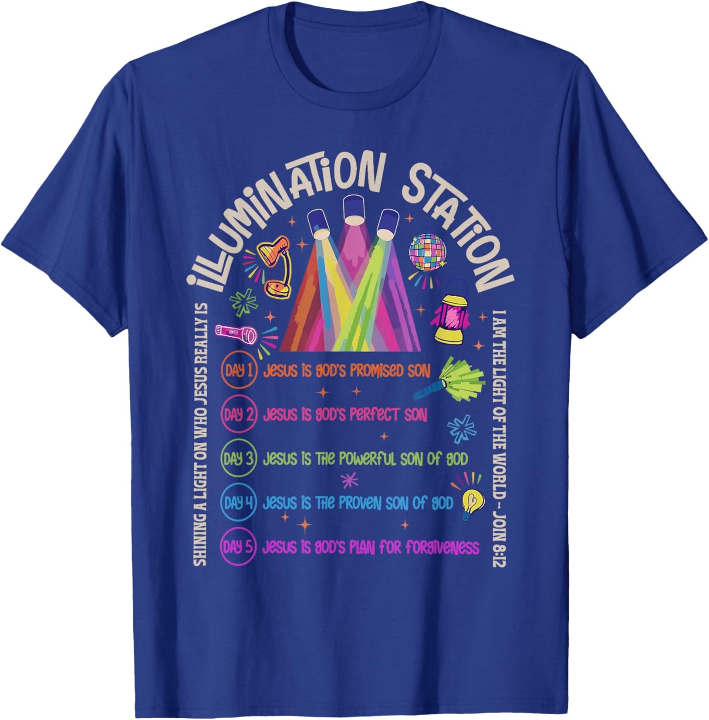 Illumination Station VBS 2026 Bible Jesus Christian Lights T-Shirt - T-Shirt | Royal