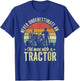 Farmer Never Underestimate An Old Man With A Tractor Farming T-Shirt - T-Shirt | Royal