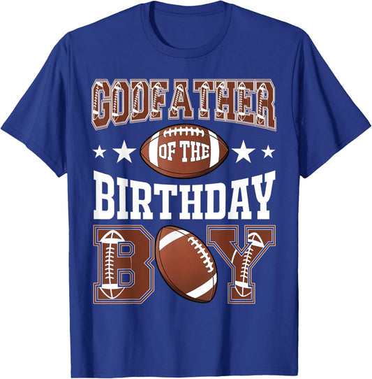 GodFather Of The Birthday Boy Football Game Day T-Shirt - T-Shirt | Royal