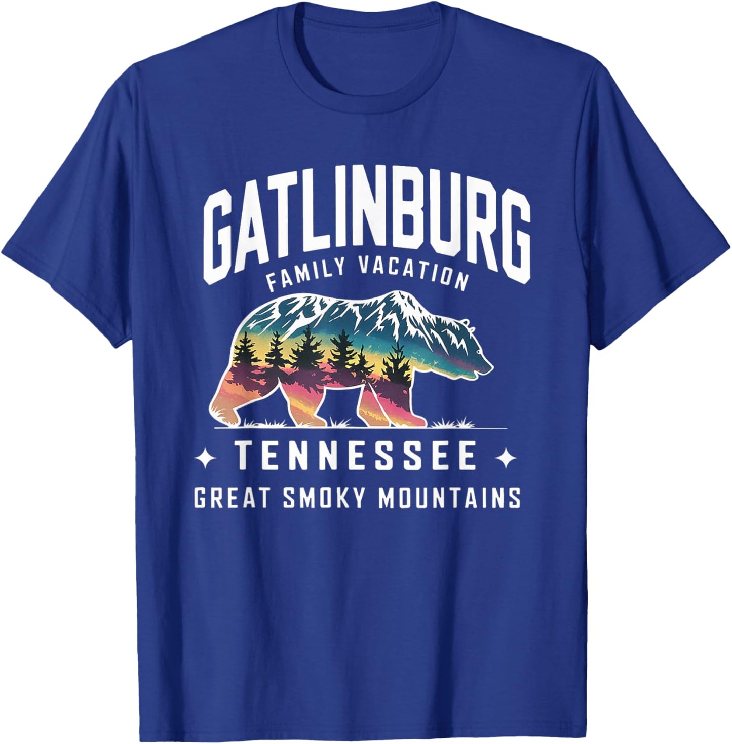 Family Vacation Mountains Gatlinburg Tennessee Bear Souvenir T-Shirt - T-Shirt | Royal