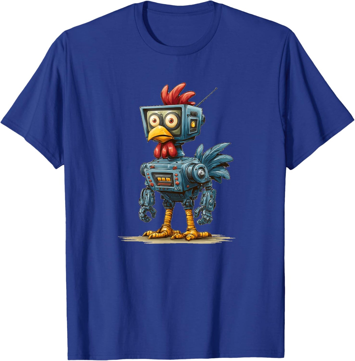 Funny AI Chicken Costume with TV for Robots Lovers T-Shirt - T-Shirt | Royal