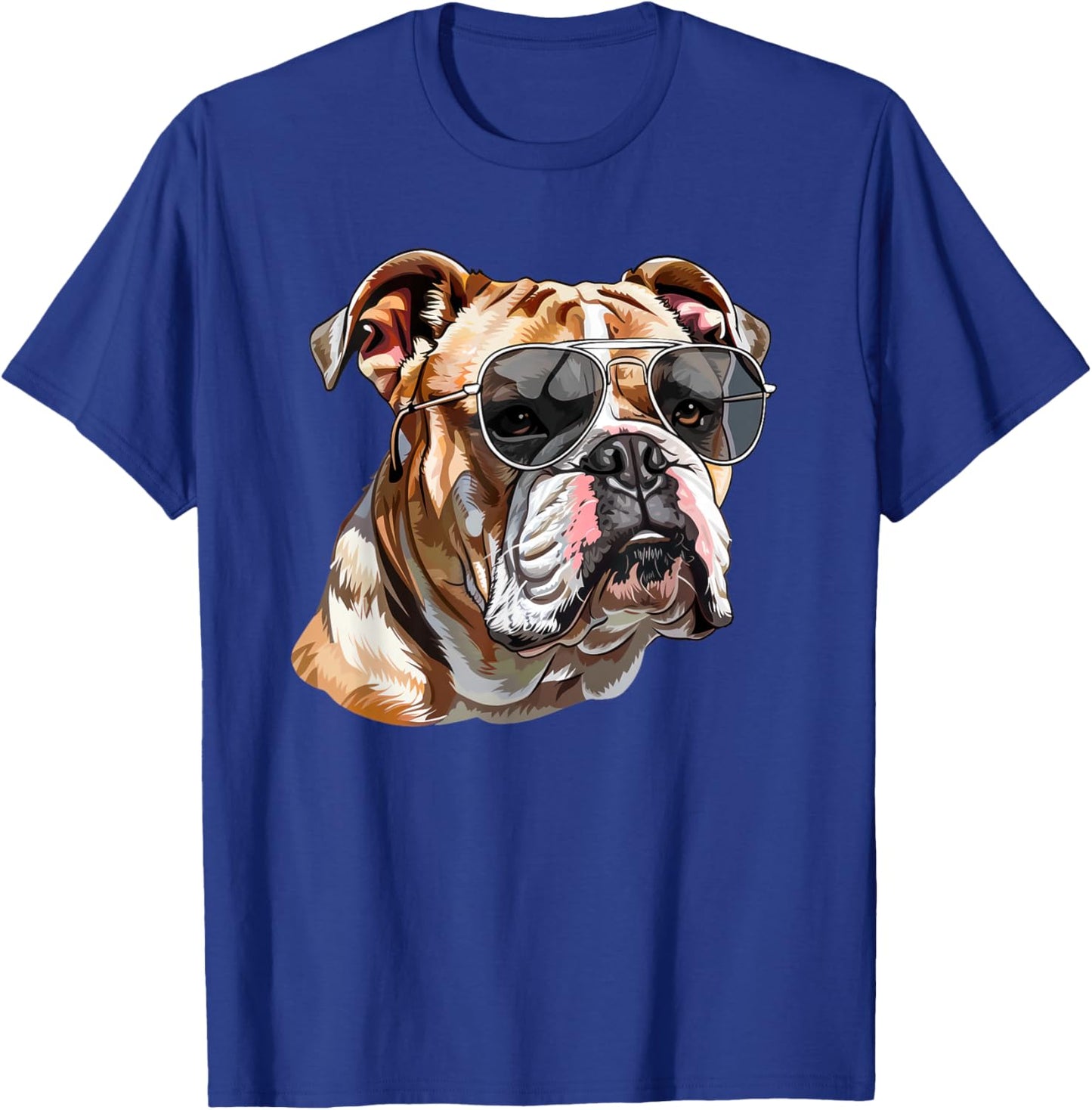 English Bulldog Dog Sunglasses Men Women Kids T-Shirt - T-Shirt | Royal
