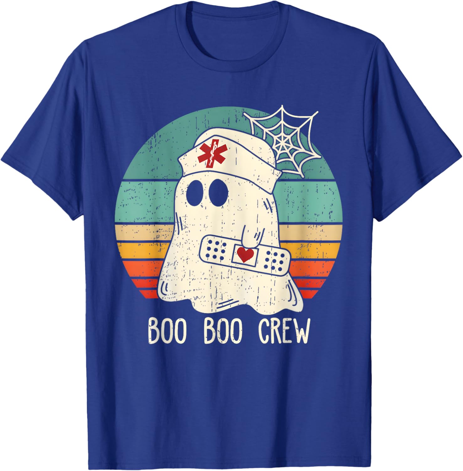 Boo Boo Crew Nurse Funny Ghost Women Halloween Costume Nurse T-Shirt - T-Shirt | Royal