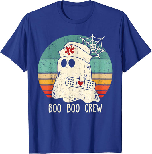 Boo Boo Crew Nurse Funny Ghost Women Halloween Costume Nurse T-Shirt - T-Shirt | Royal