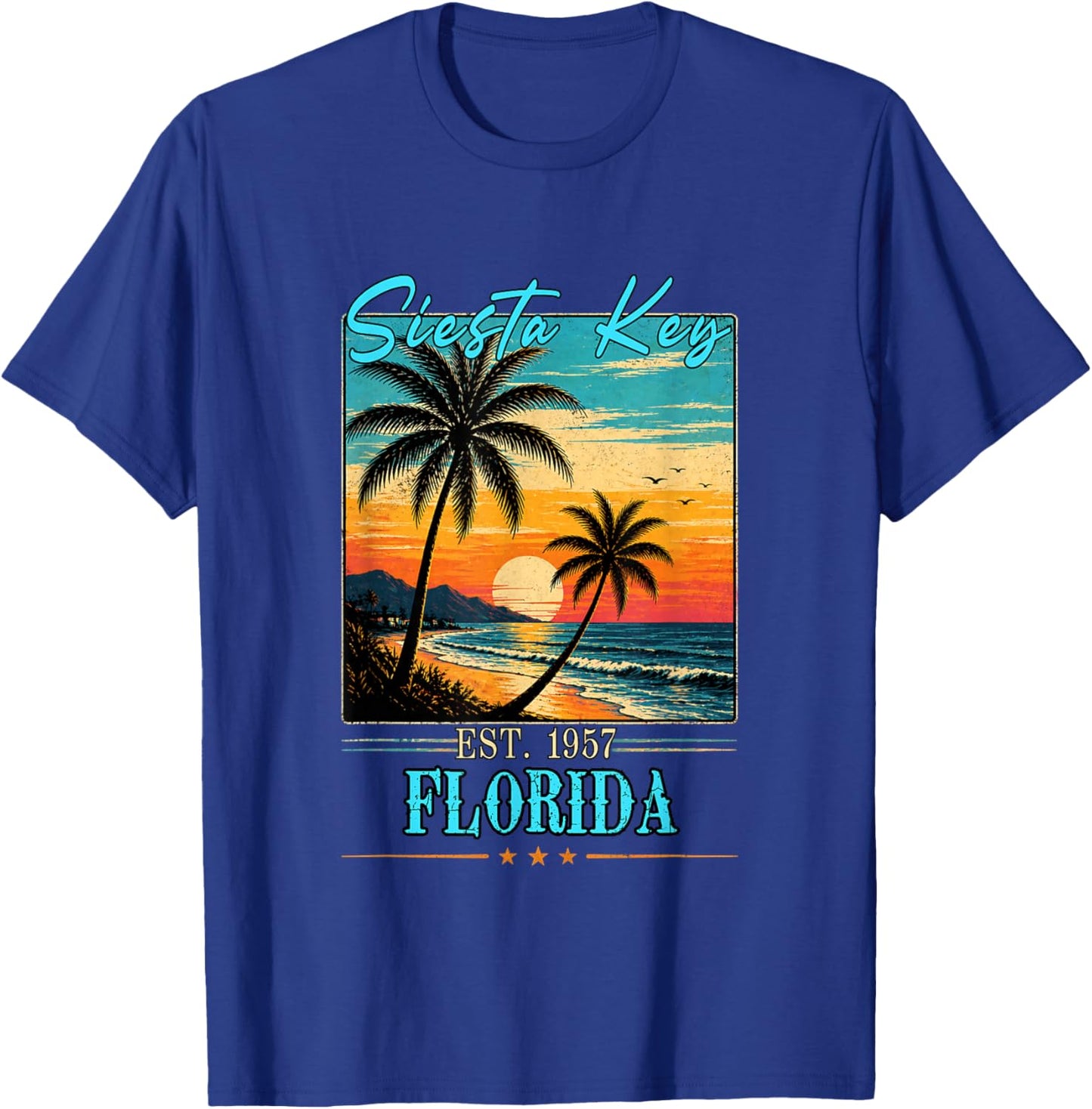 Siesta Key Florida Sunset Beach Summer 2026 T-Shirt - T-Shirt | Royal