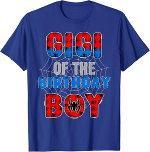 Gigi of the Birthday Boy Family Matching Spider Web Funny T-Shirt - T-Shirt | Royal