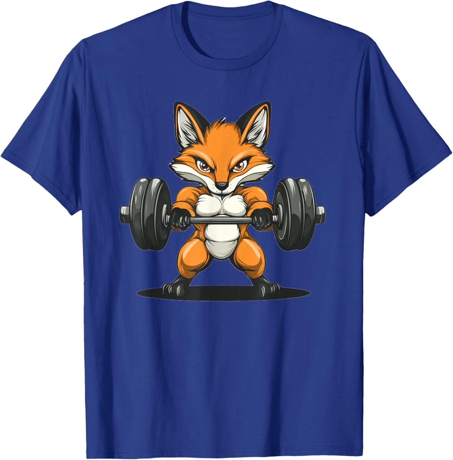 Fox Holding Dumbbells T-Shirt - T-Shirt | Royal