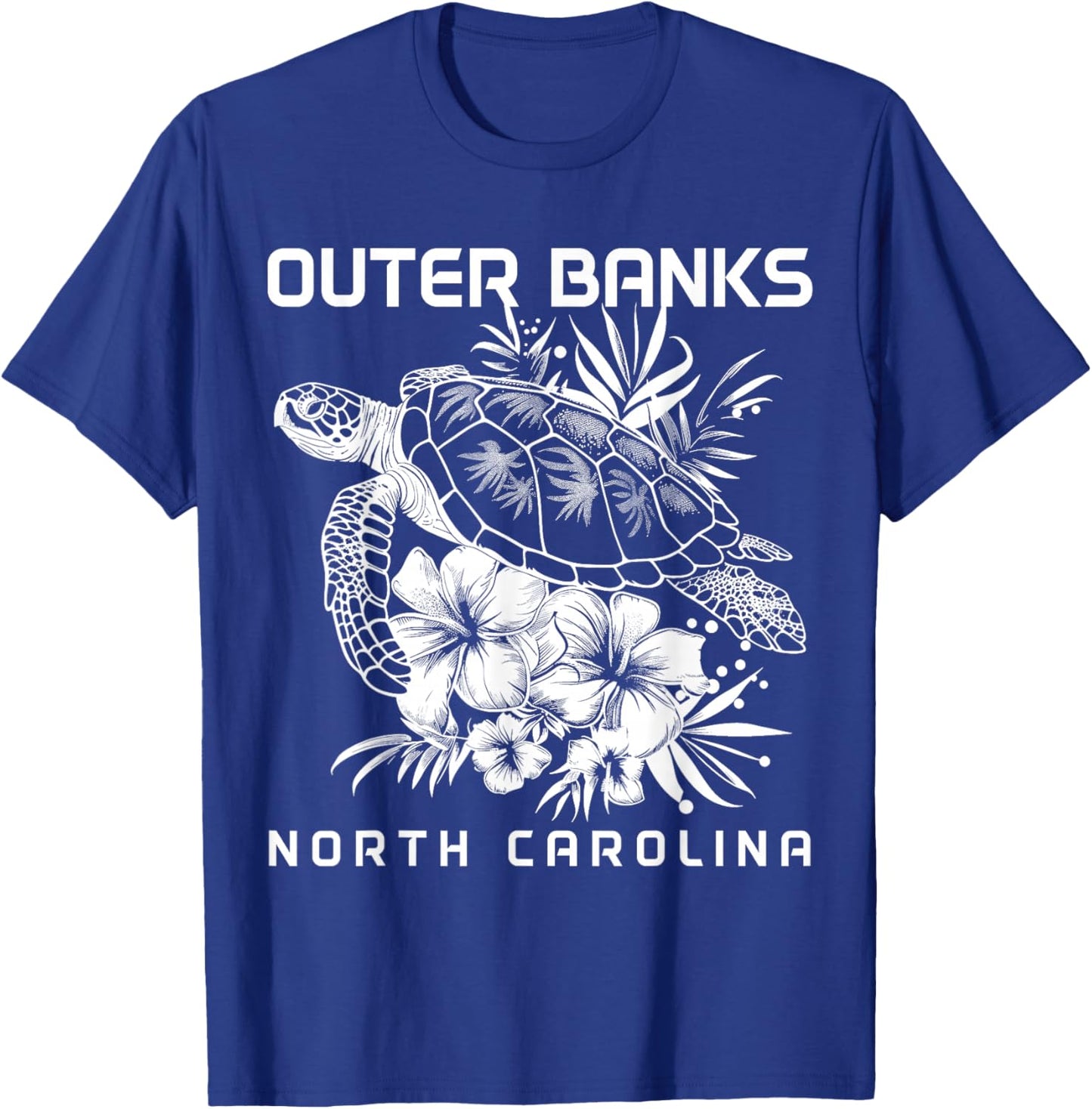 Outer Banks North Carolina Sea Turtle Surf Surfer T-Shirt - T-Shirt | Royal