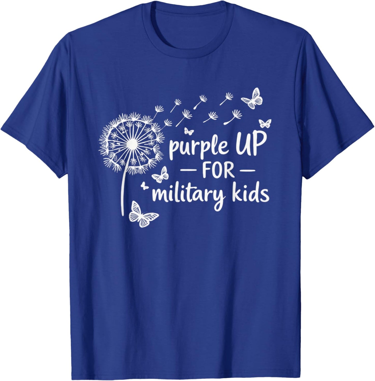 Purple Up for Military Kids Dandelions Military Child T-Shirt - T-Shirt | Royal