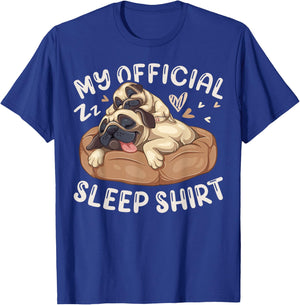 My Official Sleep Shirt, Pug Dog with Puppy T-Shirt - T-Shirt | Royal