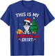 This is My Border Collie Dog Santa Hat Christmas Pajama T-Shirt - T-Shirt | Royal