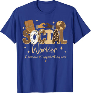Advocate Support Empower Social Worker Black History Month T-Shirt - T-Shirt | Royal