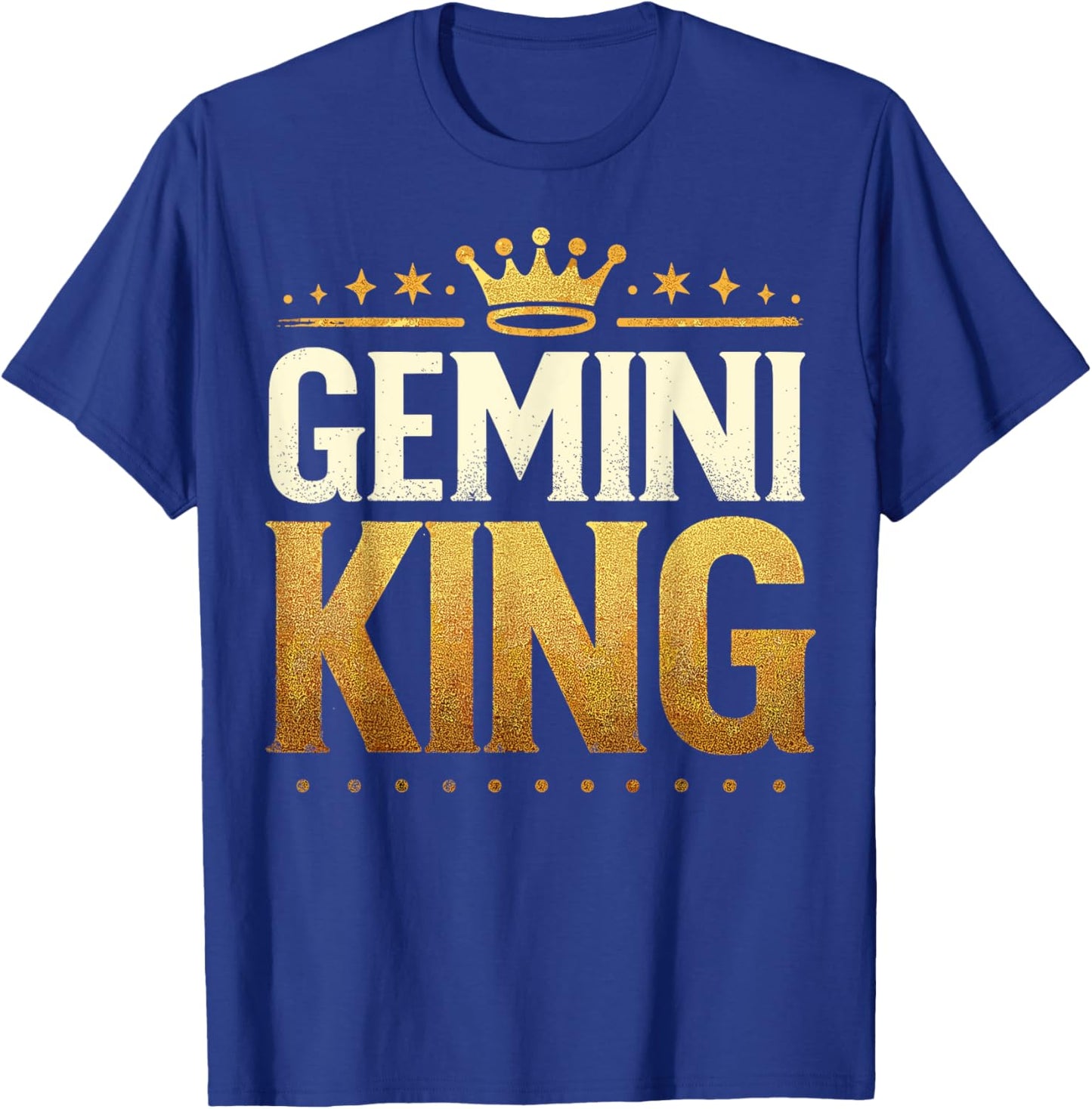 Gemini Birthday King Graphic Novelty May, June Born Men's T-Shirt - T-Shirt | Royal