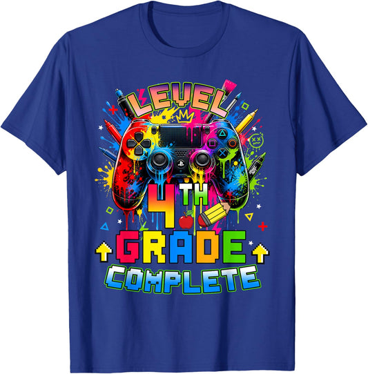 Level 4th Grade Complete Graduation Last Day of School Boys T-Shirt - T-Shirt | Royal