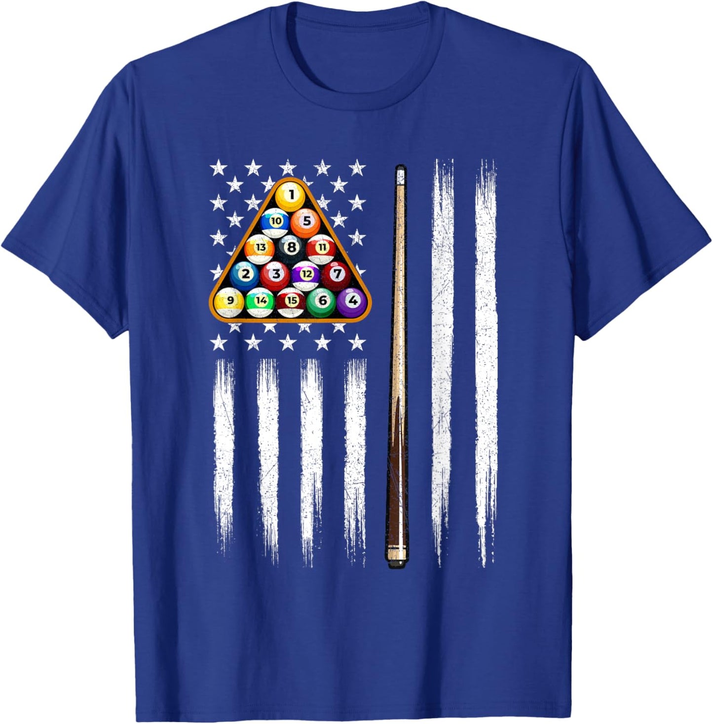 American Flag Billiard - 8 Ball Billiard Game Pool Player T-Shirt - T-Shirt | Royal