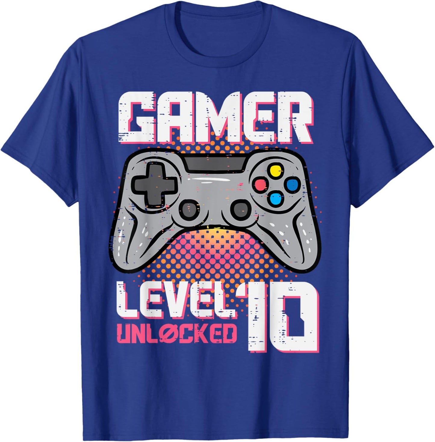 Gamer Birthday Level 10 Unlocked 10th Bday Party Boys Girls T-Shirt - T-Shirt | Royal