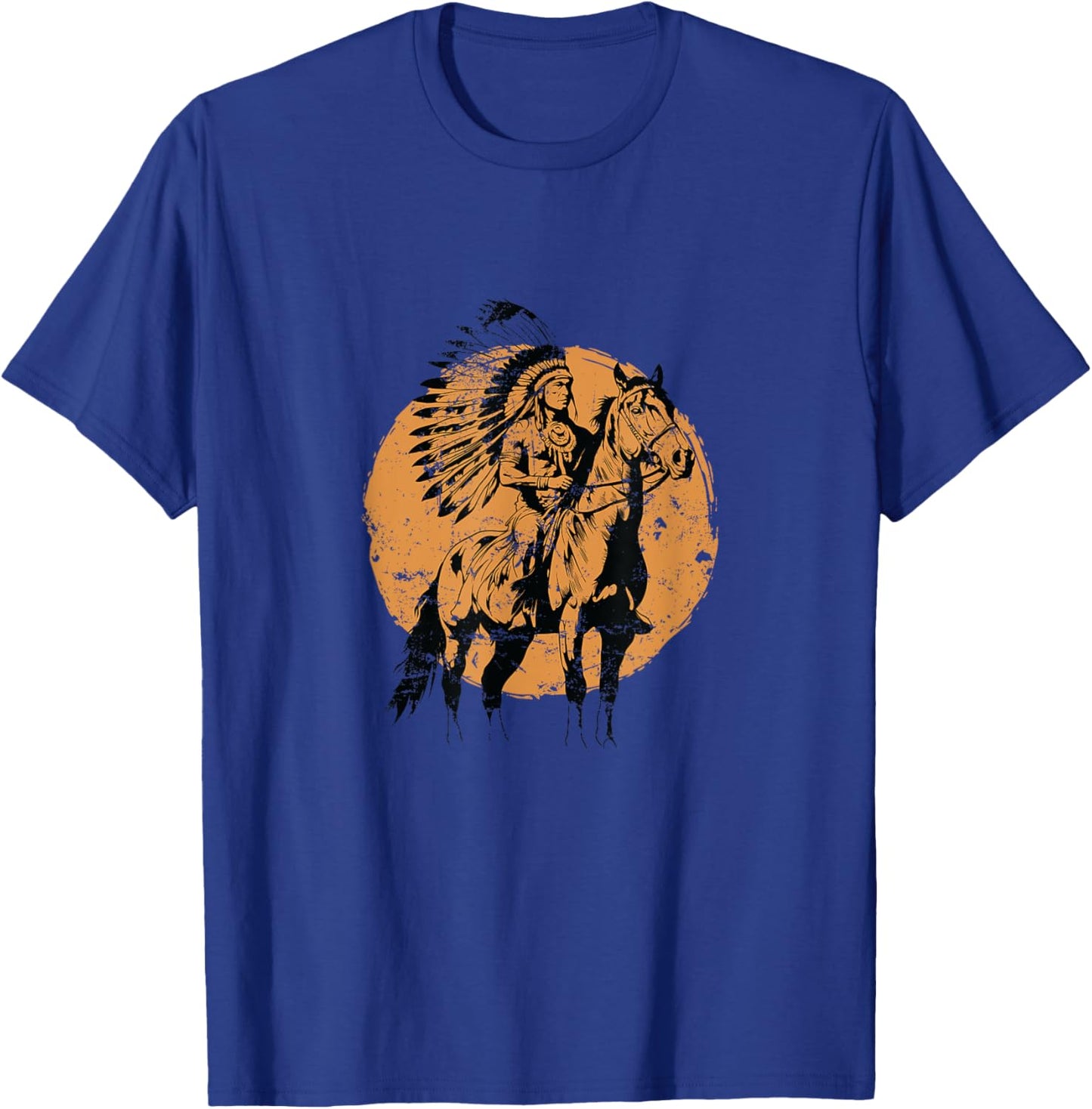 Native American on a Horse T-Shirt - T-Shirt | Royal