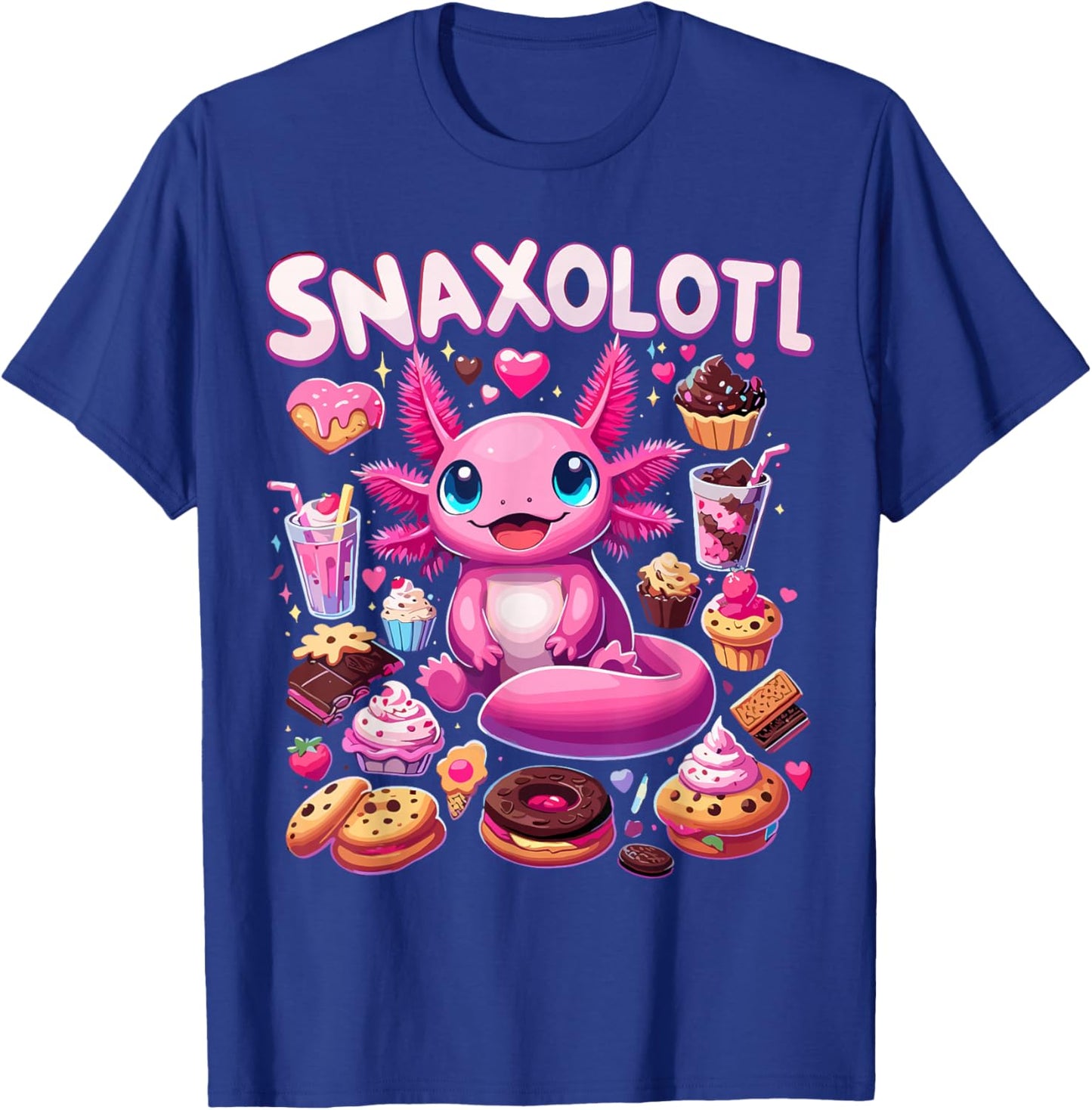 Axolotl Snaxolotl Funny Snacks Axolotls T-Shirt - T-Shirt | Royal