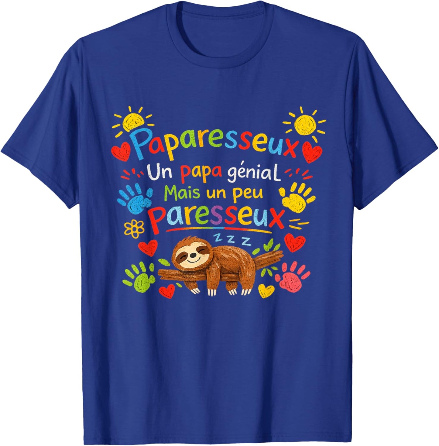 Cadeau Papa Original Paresseux Paparesseux Fête Pères Noël T-Shirt - T-Shirt | Royal